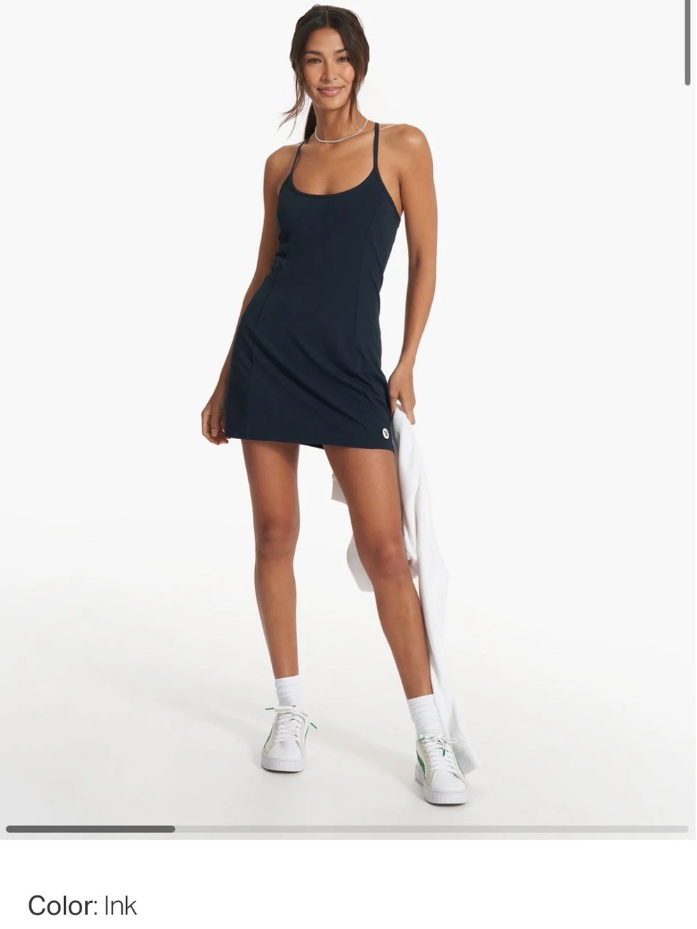 Navy and White Vuori One Shot Tennis Dresses - Medium - Picture 2 of 3
